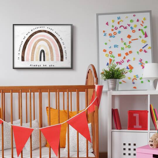 Stupell Industries Diversity Rainbow Wall Art in Black Frame